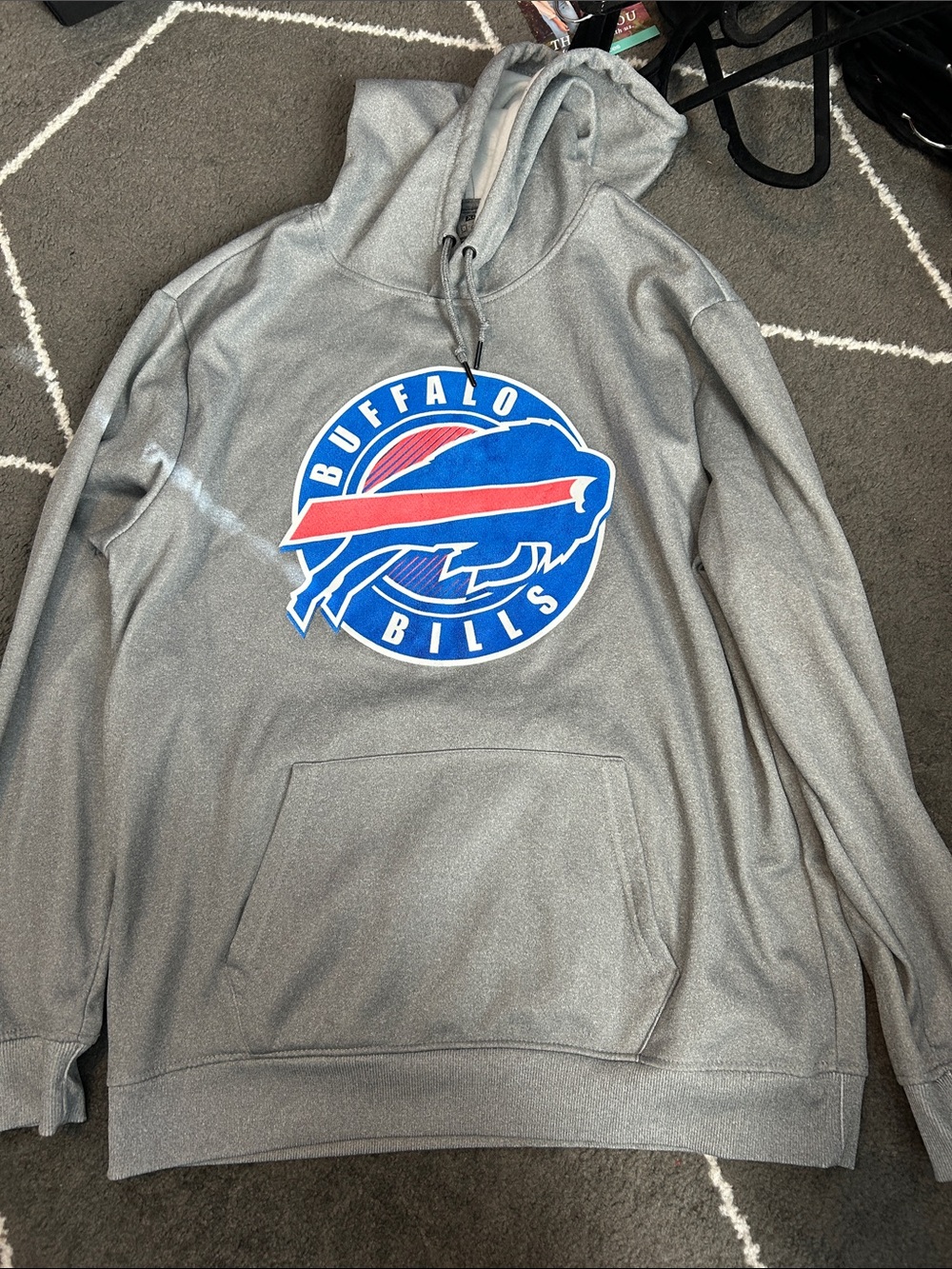 NFL Gray Hoodie with Blue and Red Buffalo Logo